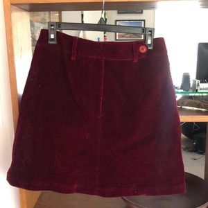 Burgundy Velvet Mini Skirt